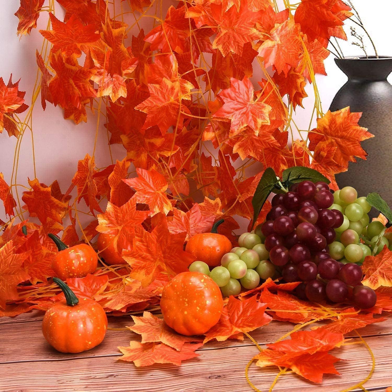 在庫わずか」人工葉 収穫祭 感謝祭 藤 秋飾り カエデの葉 秋の装飾
