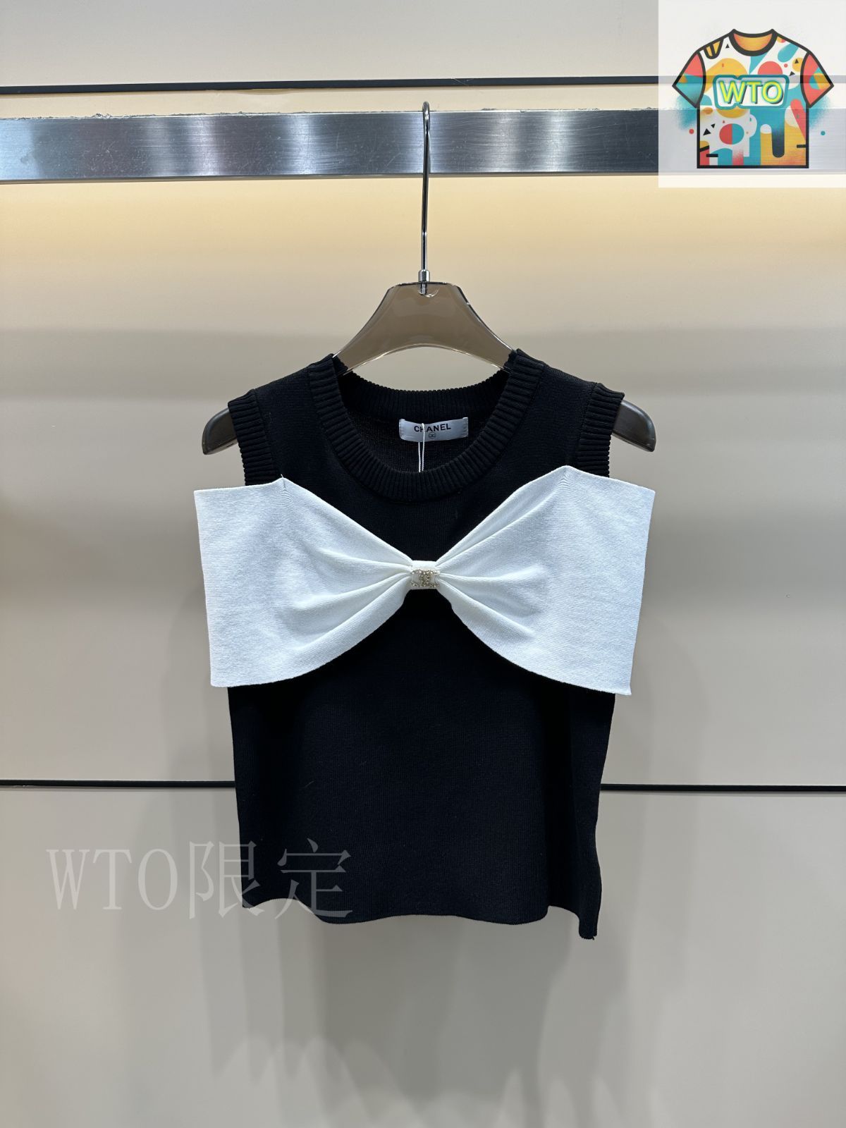 今日特価】Chanel 25 夏季 ボウタイ ダブル C ニットベスト