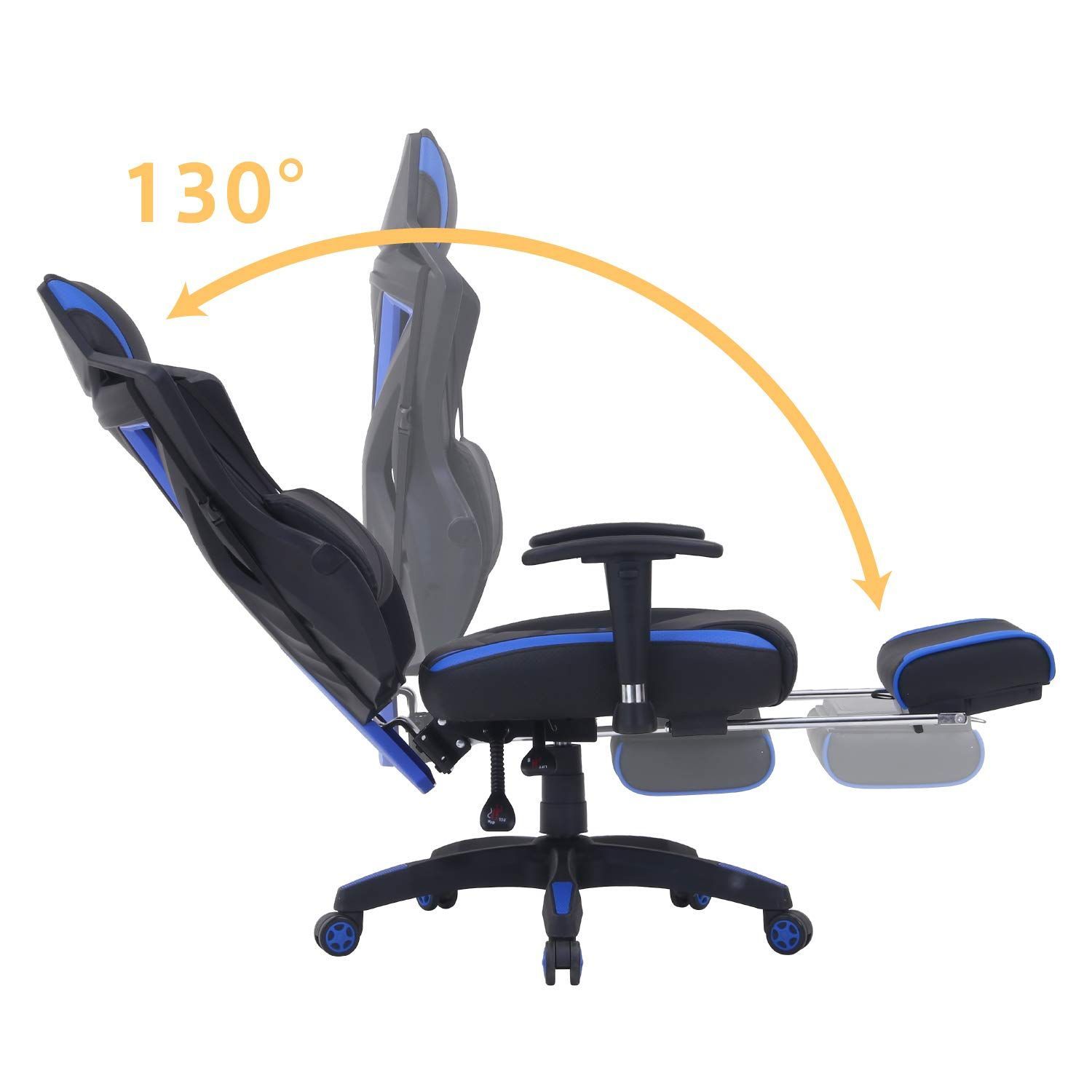 新着商品 ブルー メッシュ 幅68.5×奥行65.5×高さ118 125.5cm フットレスト付き 回転式 パーソナルチェア リクライニング ゲーミングチェア レイズ 不二貿易 19430 MARWIL-DEMENAGEMENTS_CH