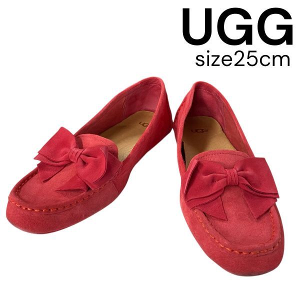 UGG シューズ　フラットシューズ　モカシン　レッド　スエード 楽天市場】UGG モカシン アンスレー レディース スリッポン
