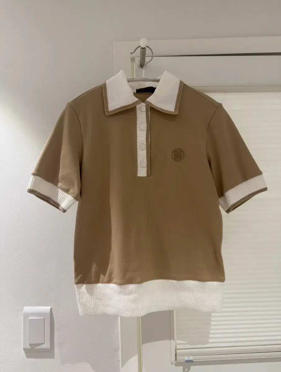 G FORE ジーフォア 半袖 カラーTシャツ ブラウン バイカラー xs