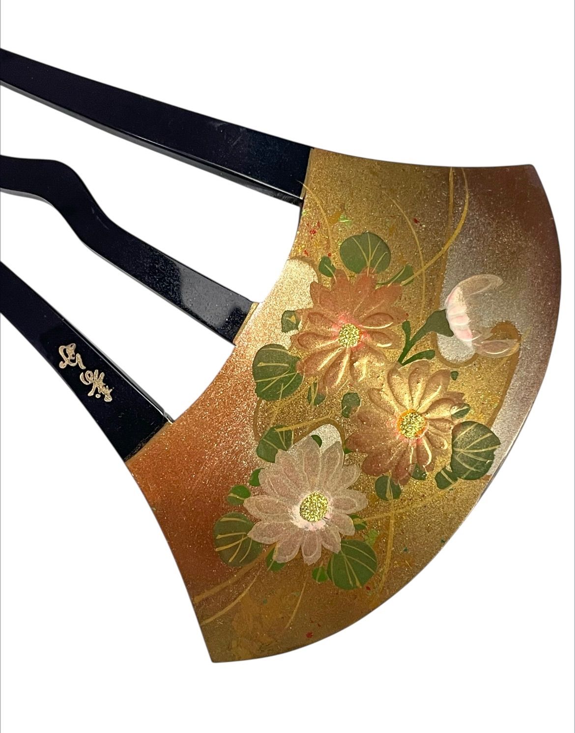 純金使用 本蒔絵 花繪百番 桃山調 髪飾り 作家物 箱入