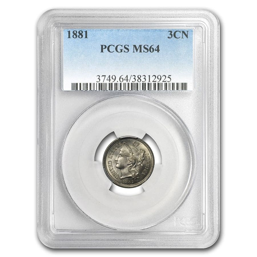 1881 Three Cent Nickel?MS-64 PCGS