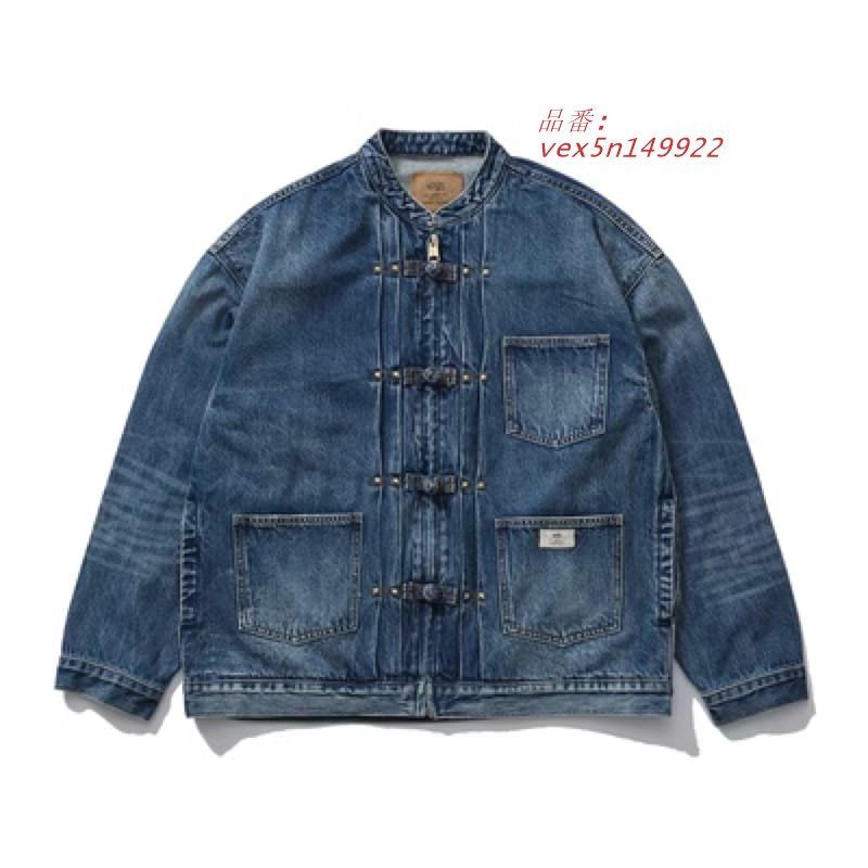 チャイナ服 デニムジャケット チャイナジャケット カジュアル 中華風 チャイナボタン メンズ 12OZ レトロ エスニック 綿 リベット 中国服 vex5n149922