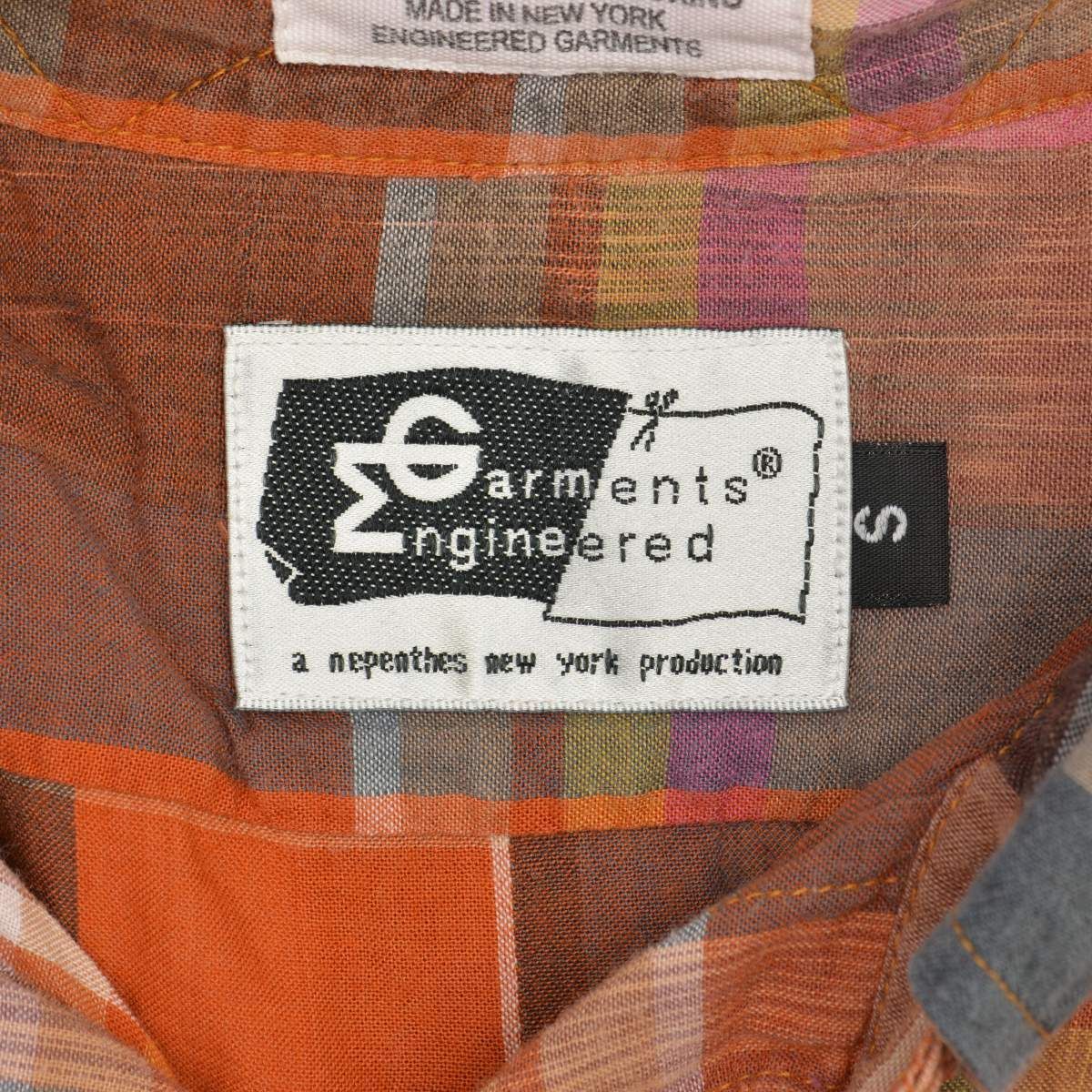 ENGINEEREDGARMENTS】19th マドラスチェック柄ボタンダウン長袖シャツ