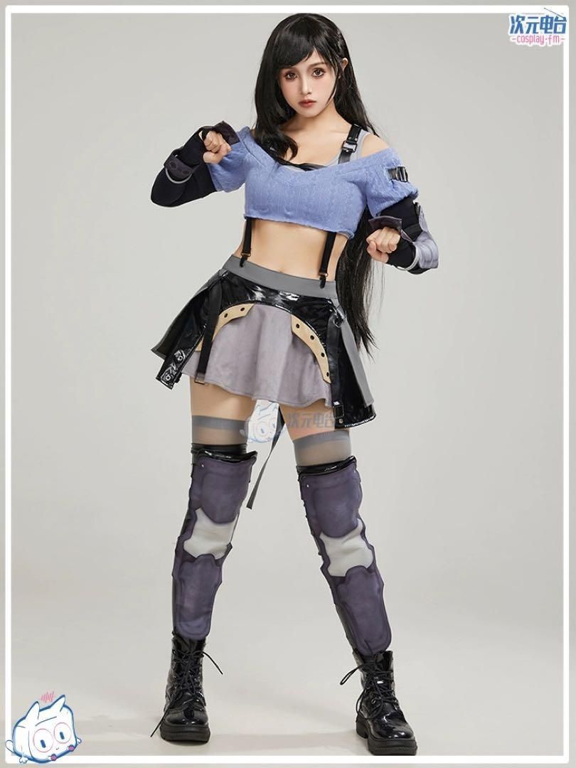 次元電台 ティファ コスプレ衣装 ウィッグ 靴追加可