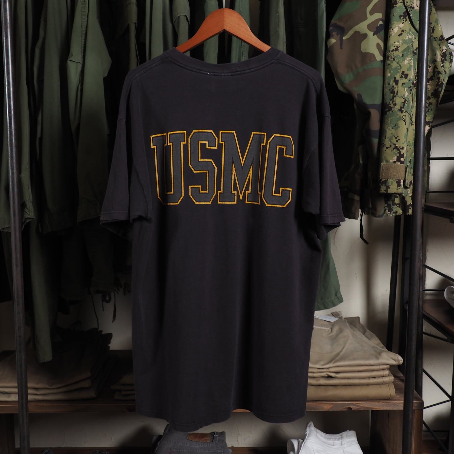 90s Tシャツ USMC アメリカ軍 SOFFE ソフィー usa製 アメリカ製 ビンテージ ブラック L