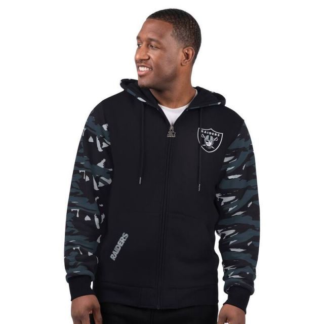 【送料無料】 スターター メンズ Tシャツ トップス Men's Starter Black Las Vegas Raiders Thursday Night Gridiron Full-Zip Hoodie Lvr Black