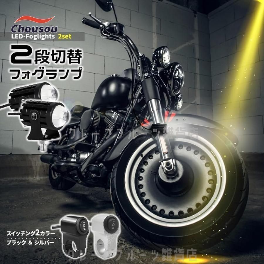 新品・未使用】バイク フォグランプ LED 2個/スイッチ付き 小型