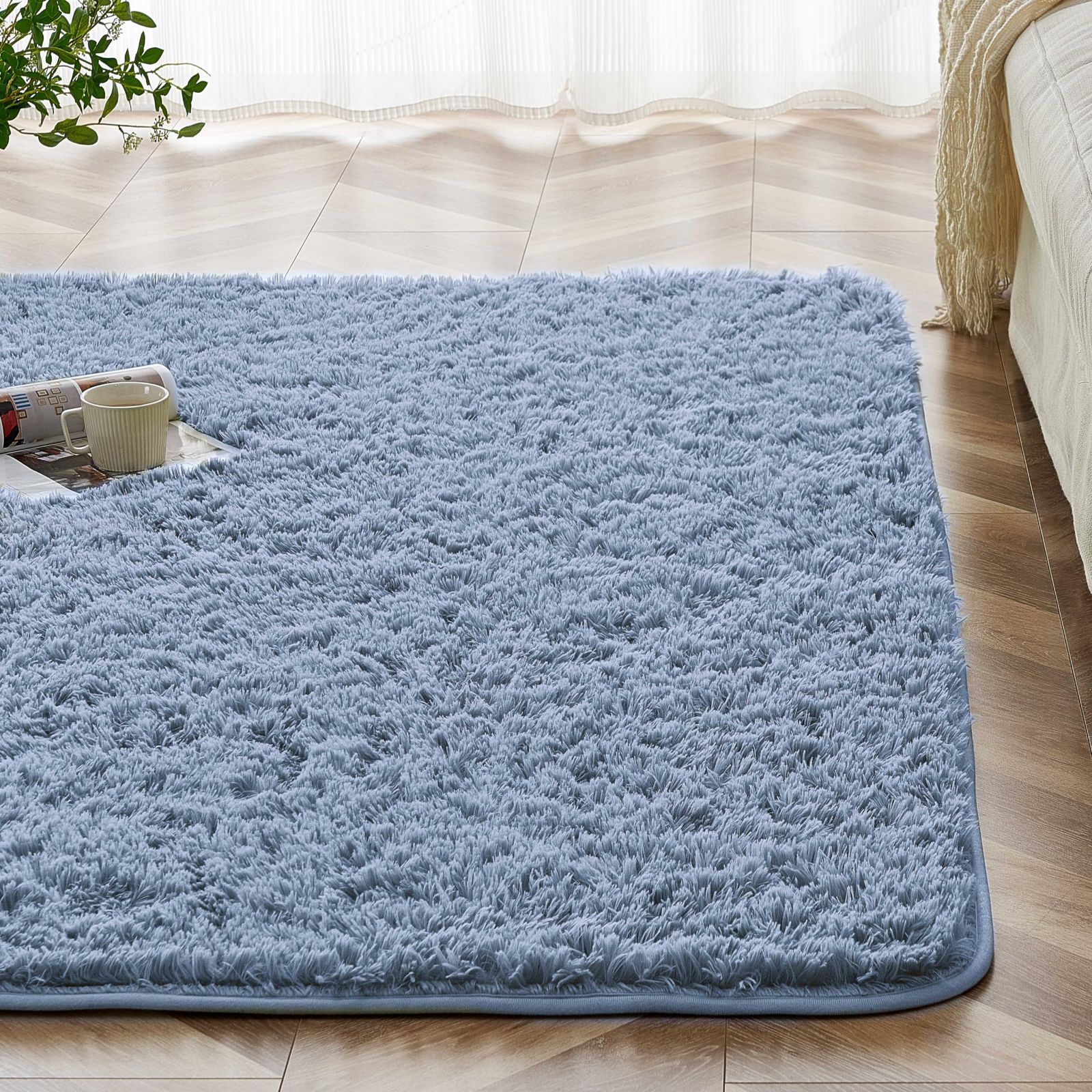【在庫処分】カーペット ラグ ラグマット 2畳 160x200cm 無地 Topfinel 灰藍色 滑り止め ペット 極厚 カーペット クリーナー 付き 防音カーペット ラグ カーペット 通年 北欧