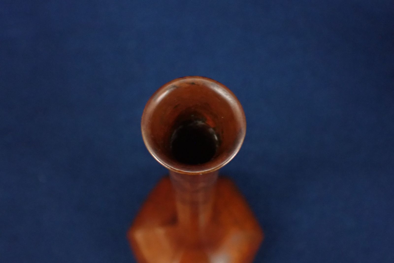 金工師 ファッション 一ノ瀬宗辰 紫銅淡々斎好鶴首亀甲 花入 /花瓶