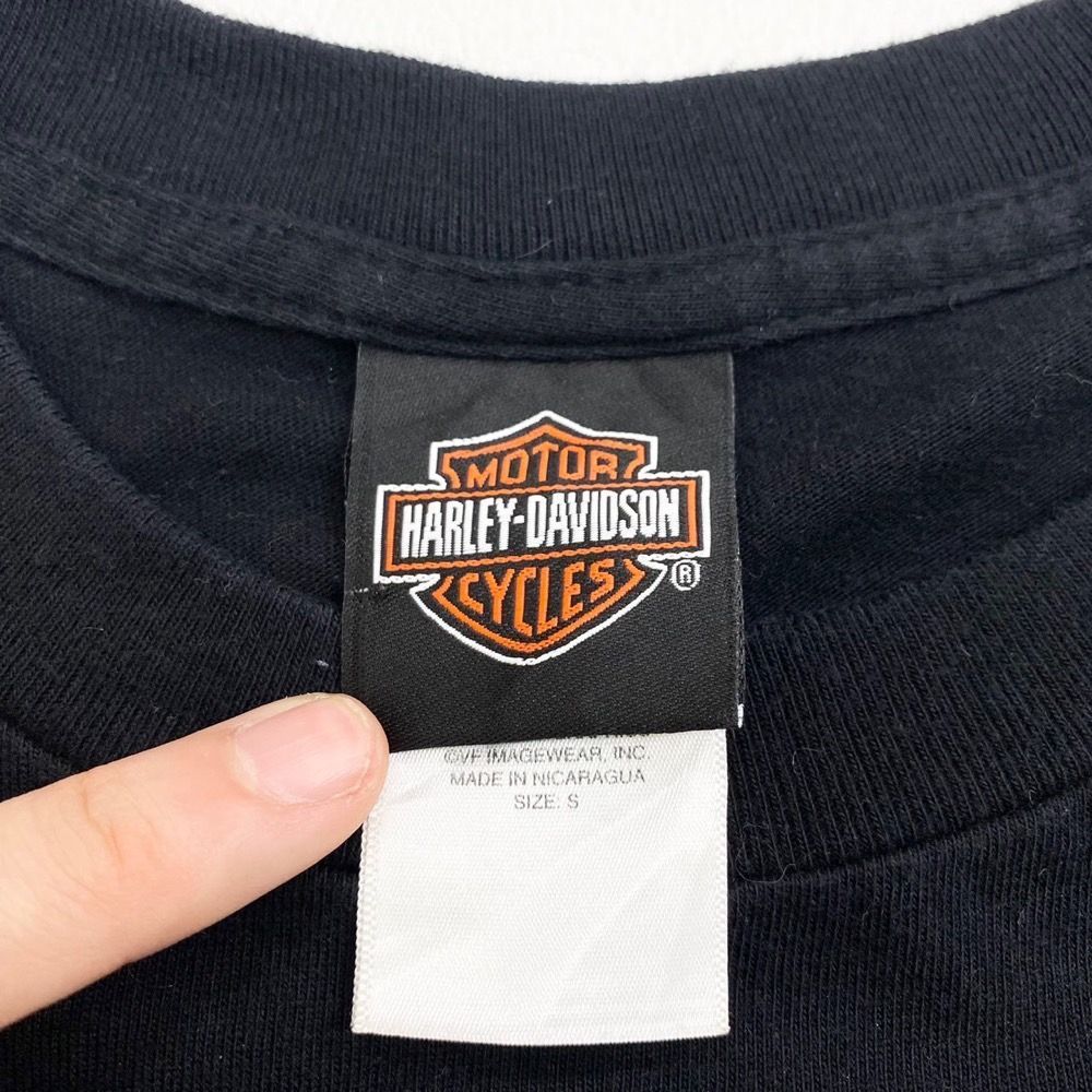 ハーレー ダビッドソン HARLEY-DAVIDSON Tシャツ 半袖 ショートスリーブ ピエロ MAROI GRAS ロゴ 両面プリント サイズ：S ブラック