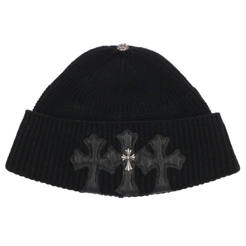 クロムハーツ BEANIE BAIT - TACKLE タイニーCH装飾セメタリークロスパッチカシミアビーニー メンズ
