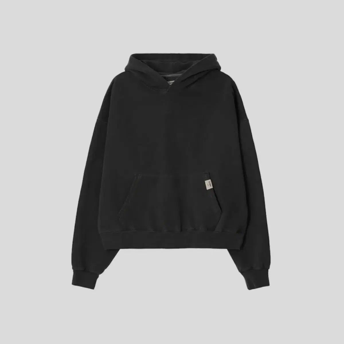 GLOWNY グロウニー フード付きTシャツ G CLASSIC WASHED BOXY HOODIE チャコール