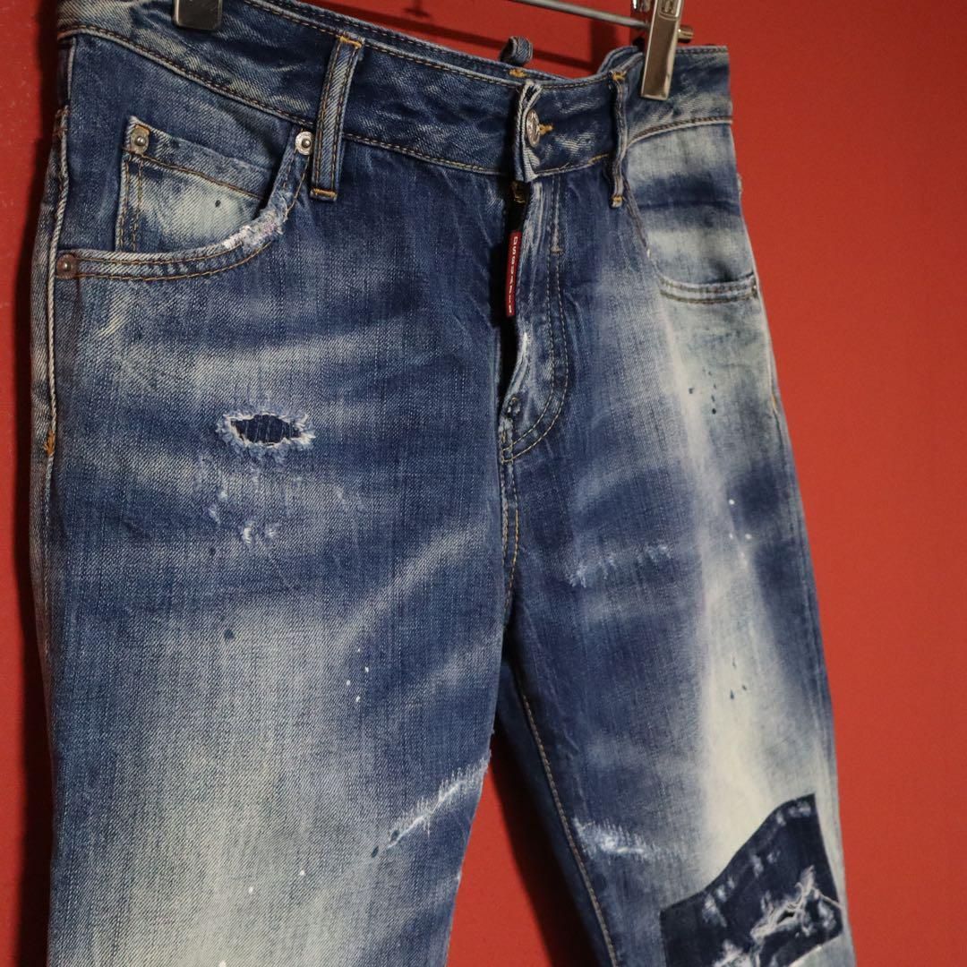 DSQUARED2 ディースクエアード ペンキ パッチワーク ダメージジーンズ DSQUARED2 ディースクエアード ペンキ パッチワーク ダメージ