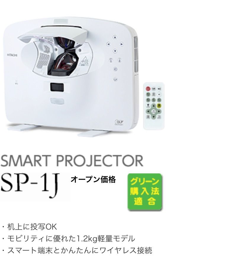 日立 ポータブル プロジェクター 小型 超短焦点 HITACHI LED - メルカリ