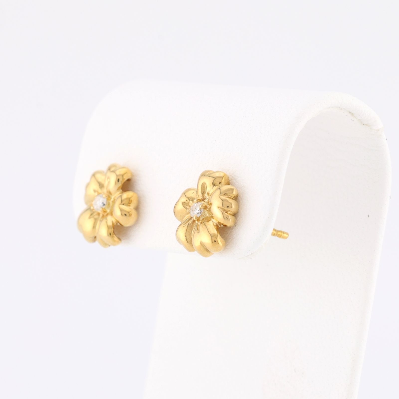 K18 ピンクゴールド フラワーモチーフピアス さり気ない輝き☆日常使い