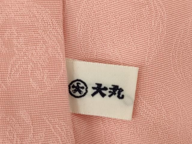 色無地　一つ紋　地紋ピンク　渋い紅梅色 平和屋着物▽上質な色無地 花丸地紋 薄紅色 大丸扱い 正絹 逸品