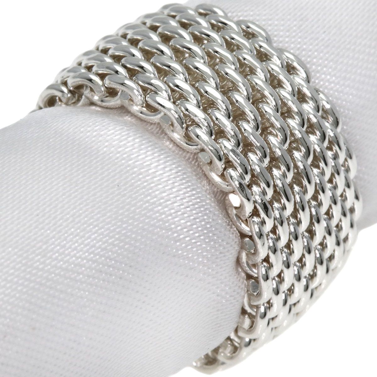 TIFFANY-Co. ティファニー サマセット メッシュ リング 指輪 SV レディース