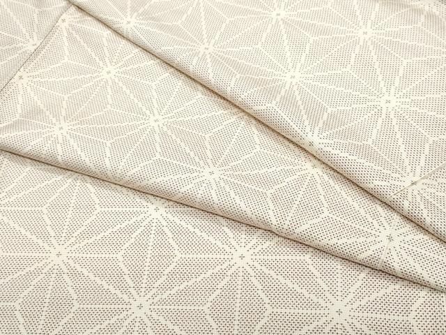 平和屋着物○本場大島紬 白大島 7マルキ 麻の葉文様 正絹 逸品