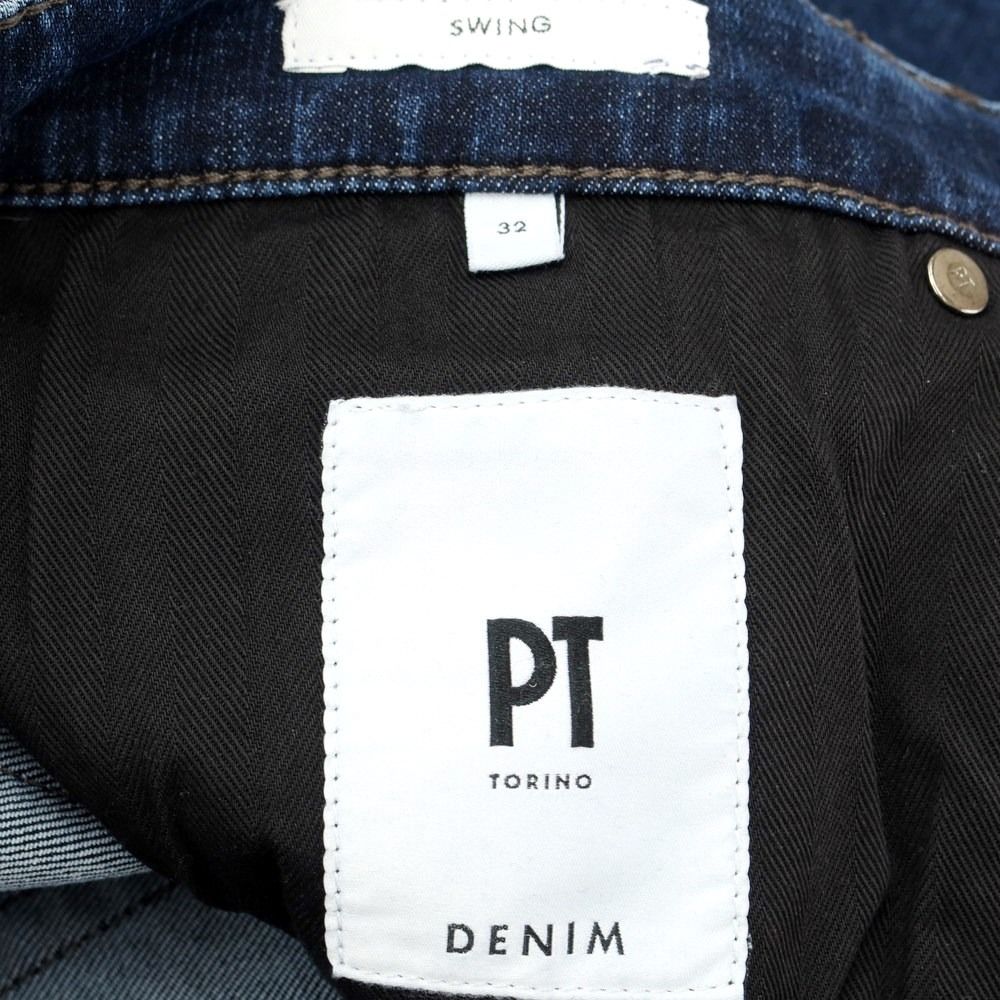 【中古】ピーティートリノ デニム PT TORINO DENIM SWING 加工 ストレッチデニムパンツ ジーンズ ネイビー【サイズ32】【メンズ】