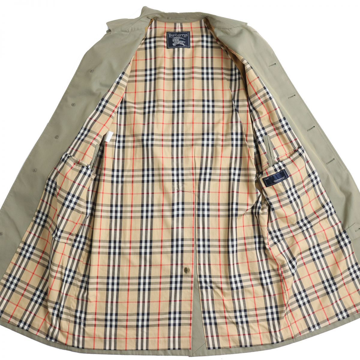 【美品✨】BURBERRY ステンカラーコート ノバチェック メンズ カーキ BURBERRY - 【人気】バーバリーズ ノバチェック ライナー付