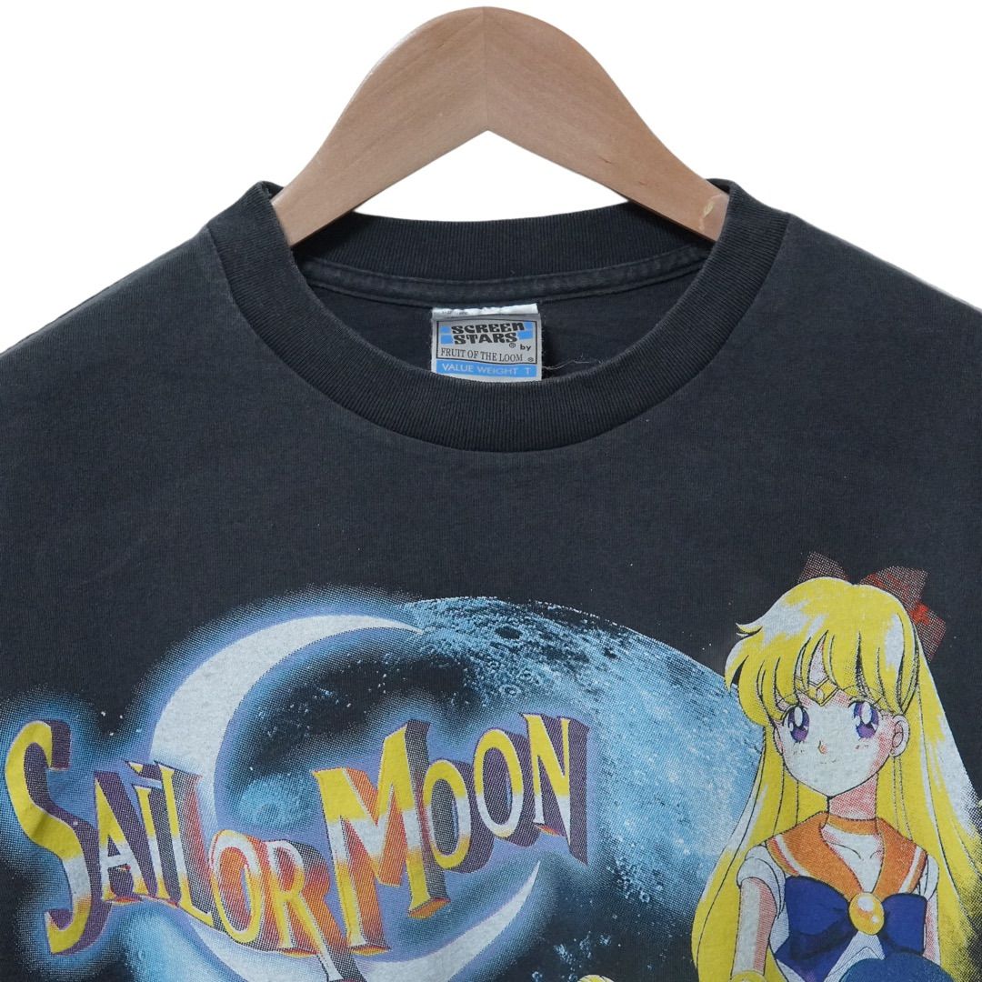 セーラームーン アニメ anime tシャツ Y2K USA XL セーラームーン Tシャツ XL ブラック 90s デザイン USA製 表記