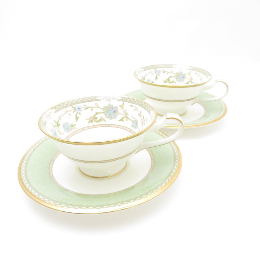 Noritake ノリタケ YOSHINO ヨシノ カップ＆ソーサー 2客 ペア 花柄