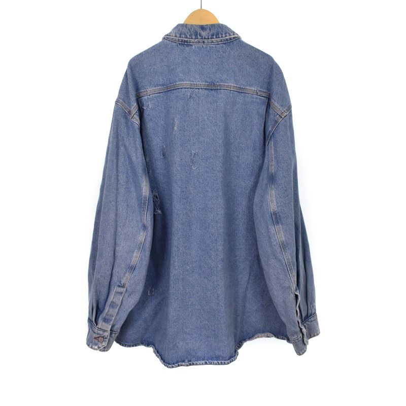 hed mayner - destroyed denim shirt ヘド メイナー HED MAYNER 22FW