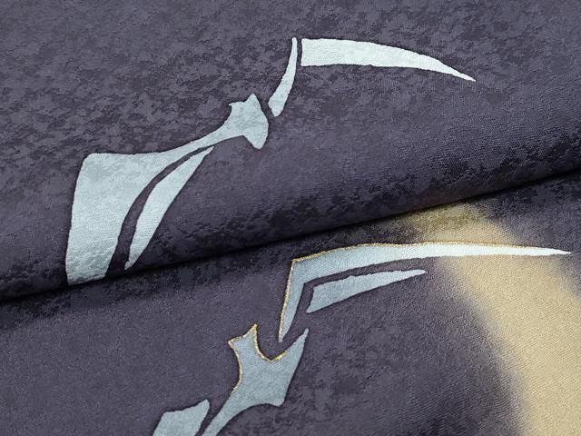 平和屋本店■極上　訪問着　コウモリ　月　暈し染め　金彩　紅消鼠色地　逸品　未使用　CZAA3853s5 平和屋本店□極上 訪問着 コウモリ 月 暈し染め 金彩 紅消鼠