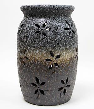 信楽焼 陶器 やきもの 壷 玄関 傘入れ 花彫り壷型傘立て kt-0109