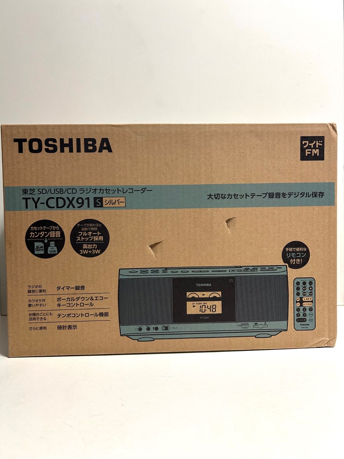 TOSHIBA SD/USB/CD/ラジカセレコーダー TY-CDX91 (2023年製) TY-CDX92