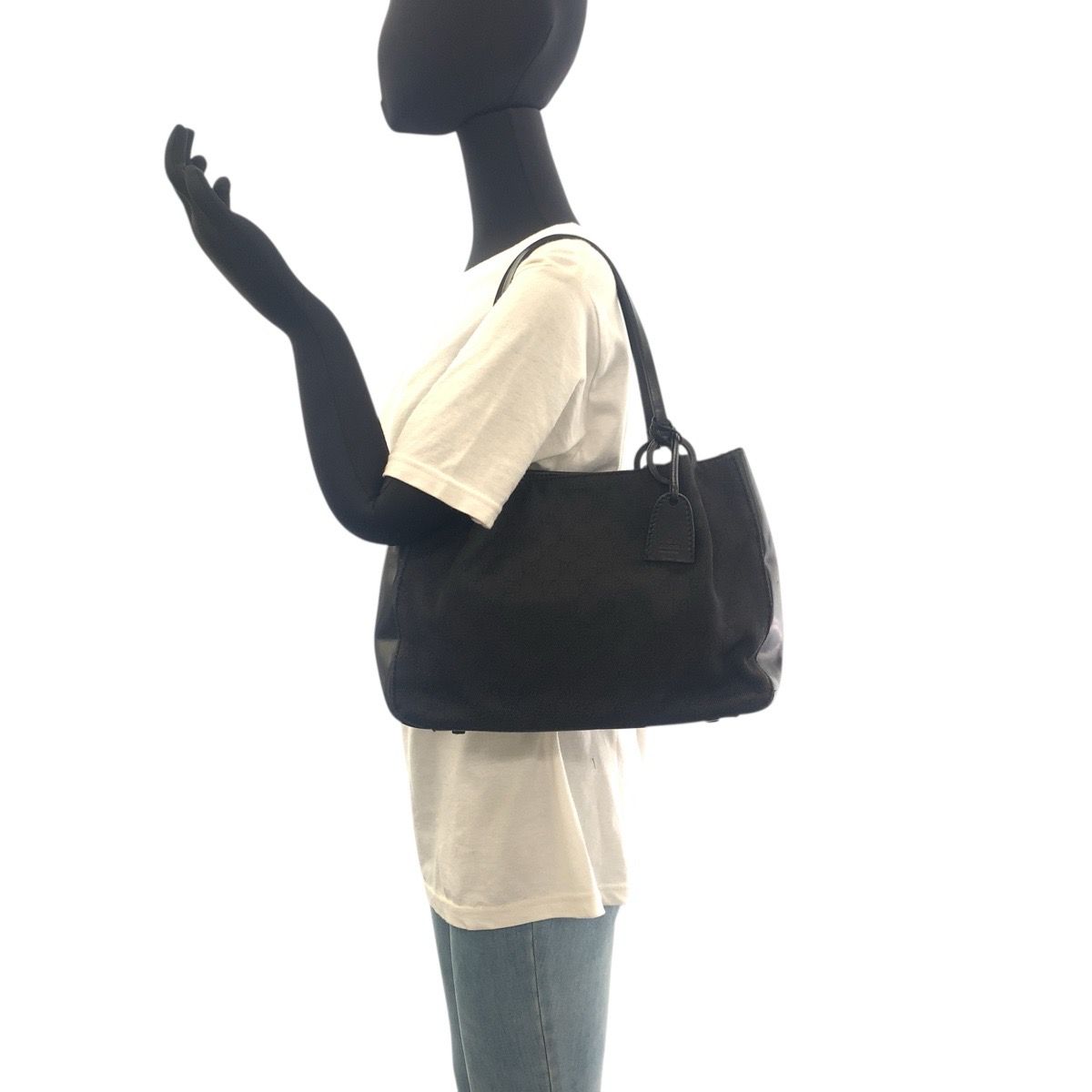 GUCCI グッチ ブラック 黒 GGキャンバス/レザー 101919 トートバッグ  