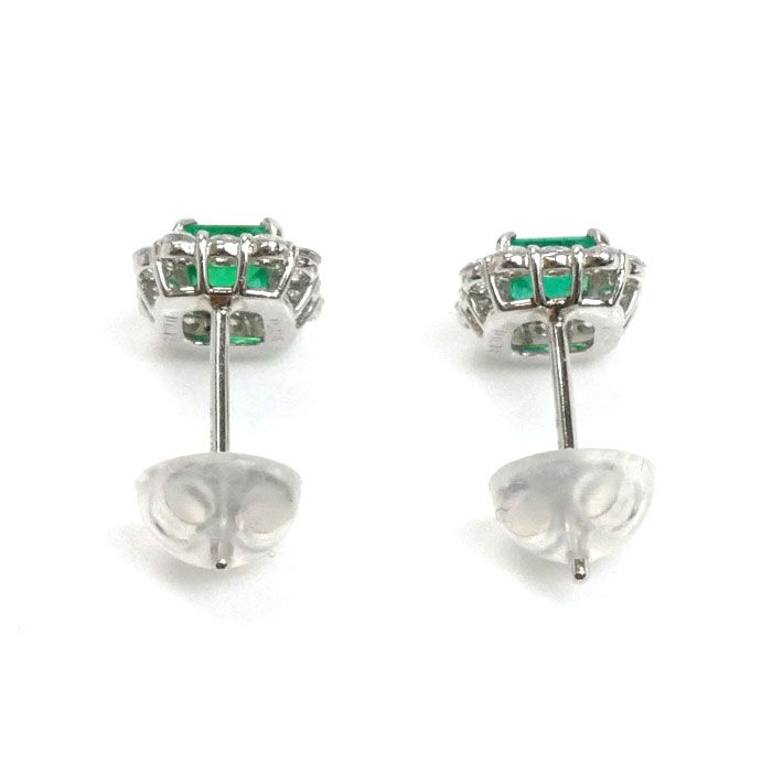 Pt900プラチナ エメラルド ピアス エメラルド0.25/0.23ct