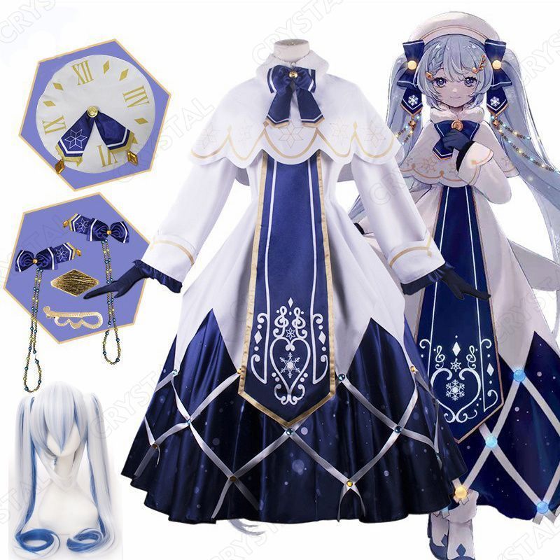 雪初音ミク コスプレ衣装 ウイッグ付き COSPLAY 変装 クリスマス アニメ イベント パーティ コスチューム変装 衣装