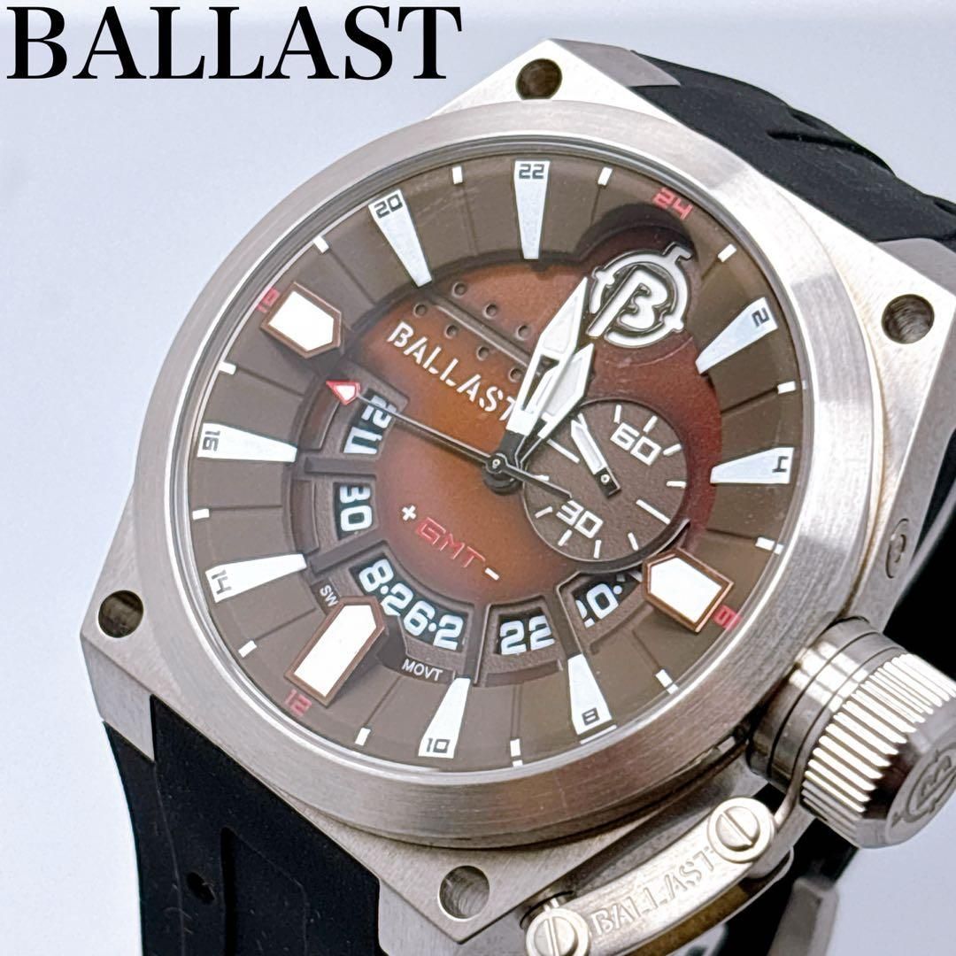 396 BALLAST バラスト BL-3108 スモセコ GMT 腕時計