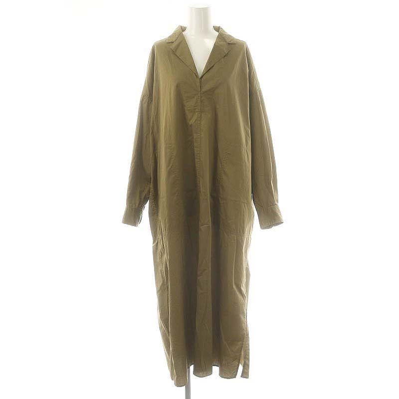 イエナ IENA 24AW ハイカウントツイル シャツワンピ ワンピース ロング ベージュ |DF OS