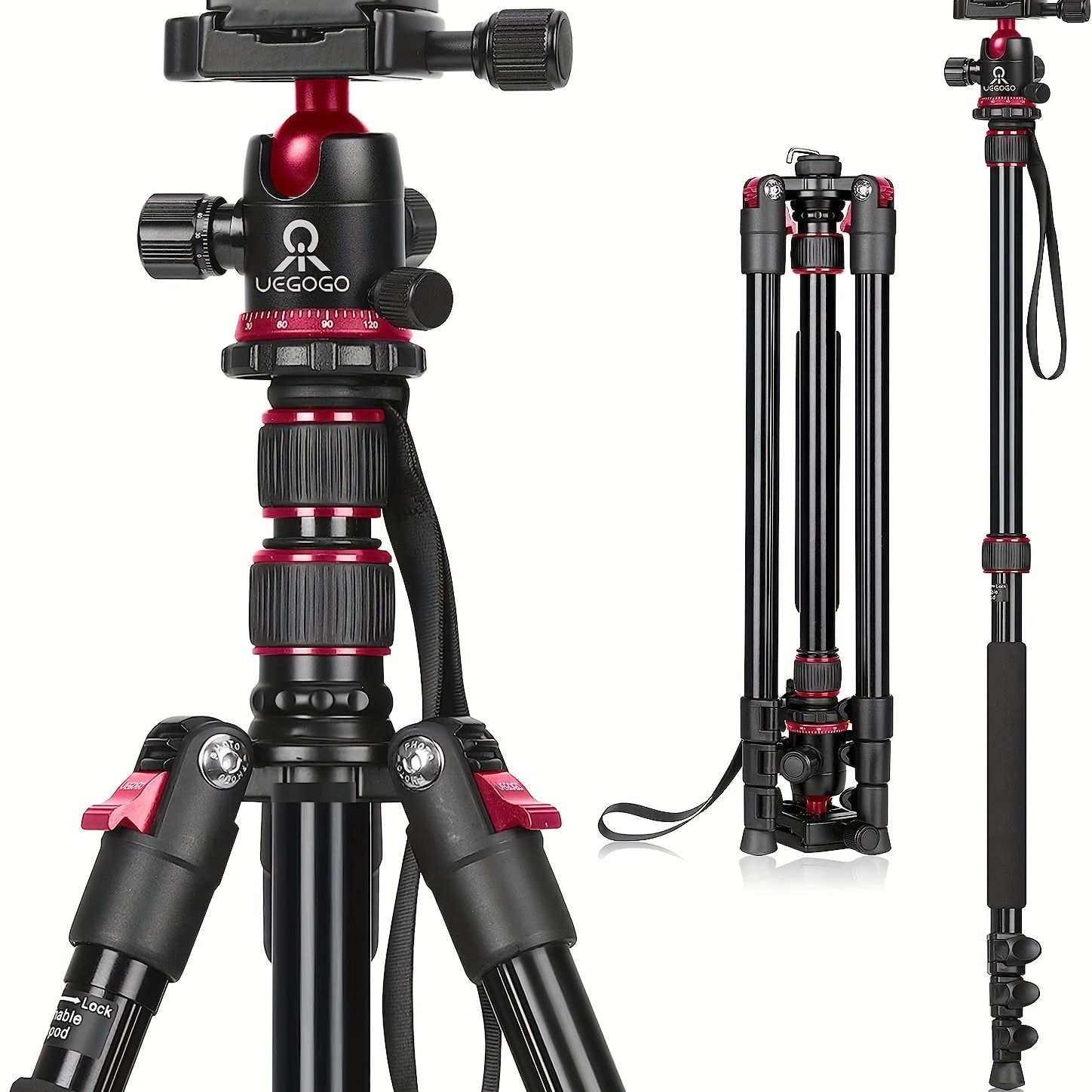 新着商品 1セットプロフェッショナル完全三脚ユニット82.7インチカメラ三脚スタンド83インチDSLR三脚＆モノポッド双眼鏡レーザーレベルスポッティングスコープ望遠鏡用の重い旅行三脚LDF