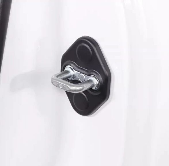 トヨタ・ランドクルーザー/プラド250系 用 ドアストライカーカバー ドアロックカバー内装グッズ カスタム パーツ アクセサリー ブラック 4P 06642