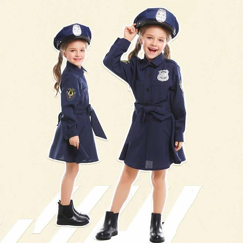 ハロウィン ポリス 仮装 子供 婦人警官 お巡りさん 警察 コスプレ セット 警察服 制服 キッズ コスチューム 女の子 演劇 イベント パーティー 演出服