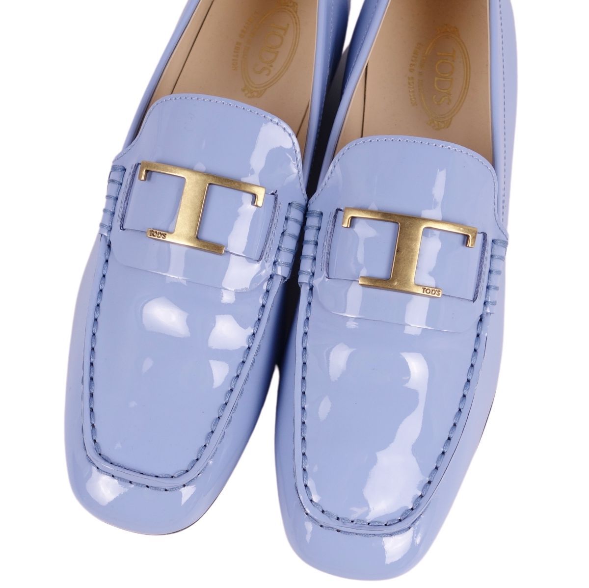 未使用 トッズ TOD'S ローファー Tタイムレス T金具 エナメルレザー
