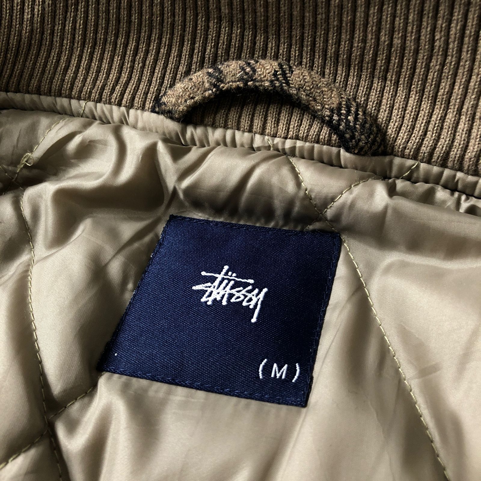 90's vintage OLD STUSSY ショーンフォントロゴ刺繍 ウール スタジャン