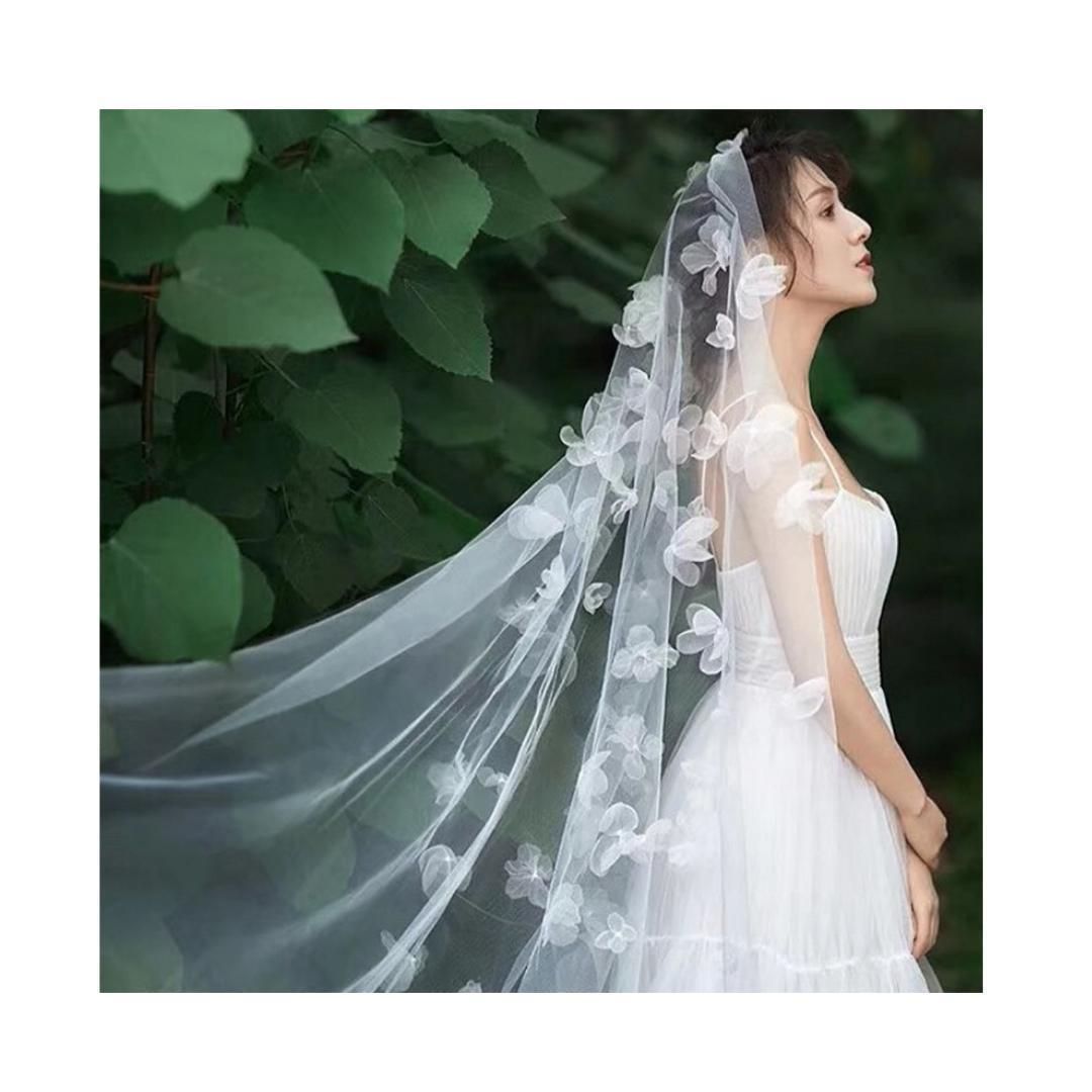 ロング 花嫁 ウェディング ベール ティアラ フェイス