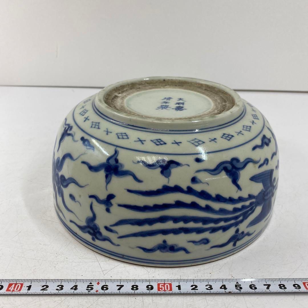 古伊万里 染付 大鉢 幅約22㎝ 東さ5-0624① 伊万里染