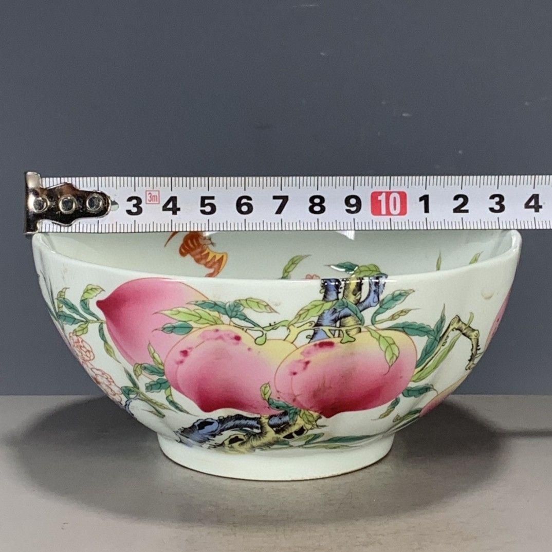 清乾隆粉彩福寿九桃天球瓶 景徳鎮 陶磁器 装飾品 現代工芸品 美術品 置物 景徳鎮 粉彩九桃天球瓶 【一品物】 - 書道用具専門店 西本皆文堂