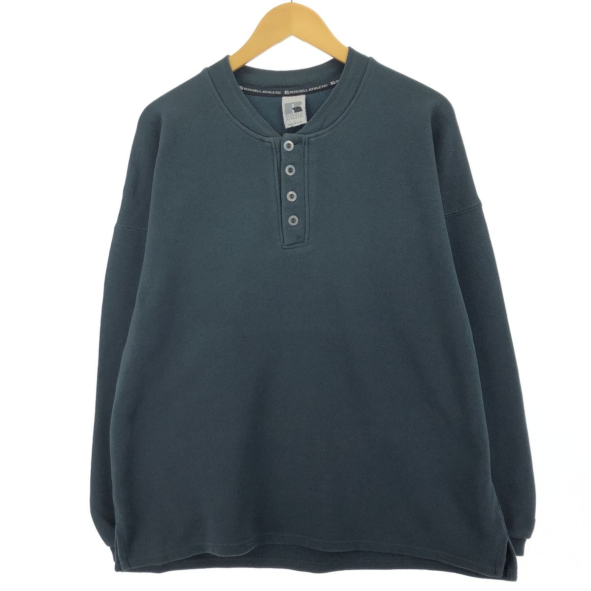 古着 90年代 ラッセル Russell ヘンリーネック サーマルロングTシャツ USA製 メンズL相当 ヴィンテージ/eaa437046