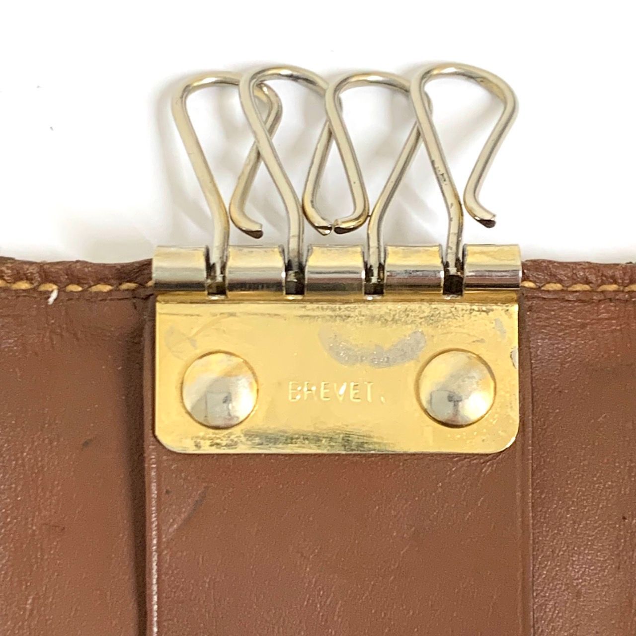 未使用品☆GUCCI オールドグッチ レザー3連キーケース 茶 イタリア製 1600【キーケース】GUCCI グッチ 三つ折り レザー ブラウン