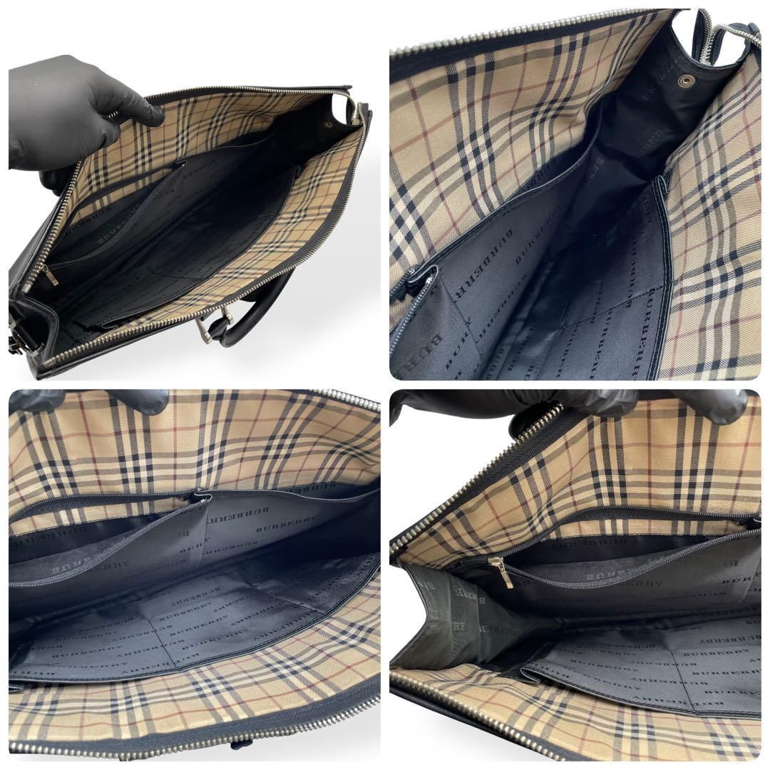 極美品 Burberry 2way ブリーフケース ビジネスバッグ ブラック