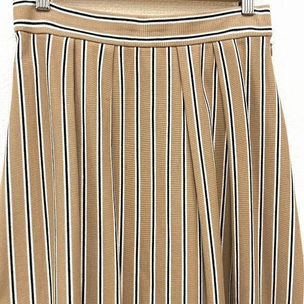 anc レリアン Leilian スカート 11 ベージュ 黒 白 ニット ストライプ