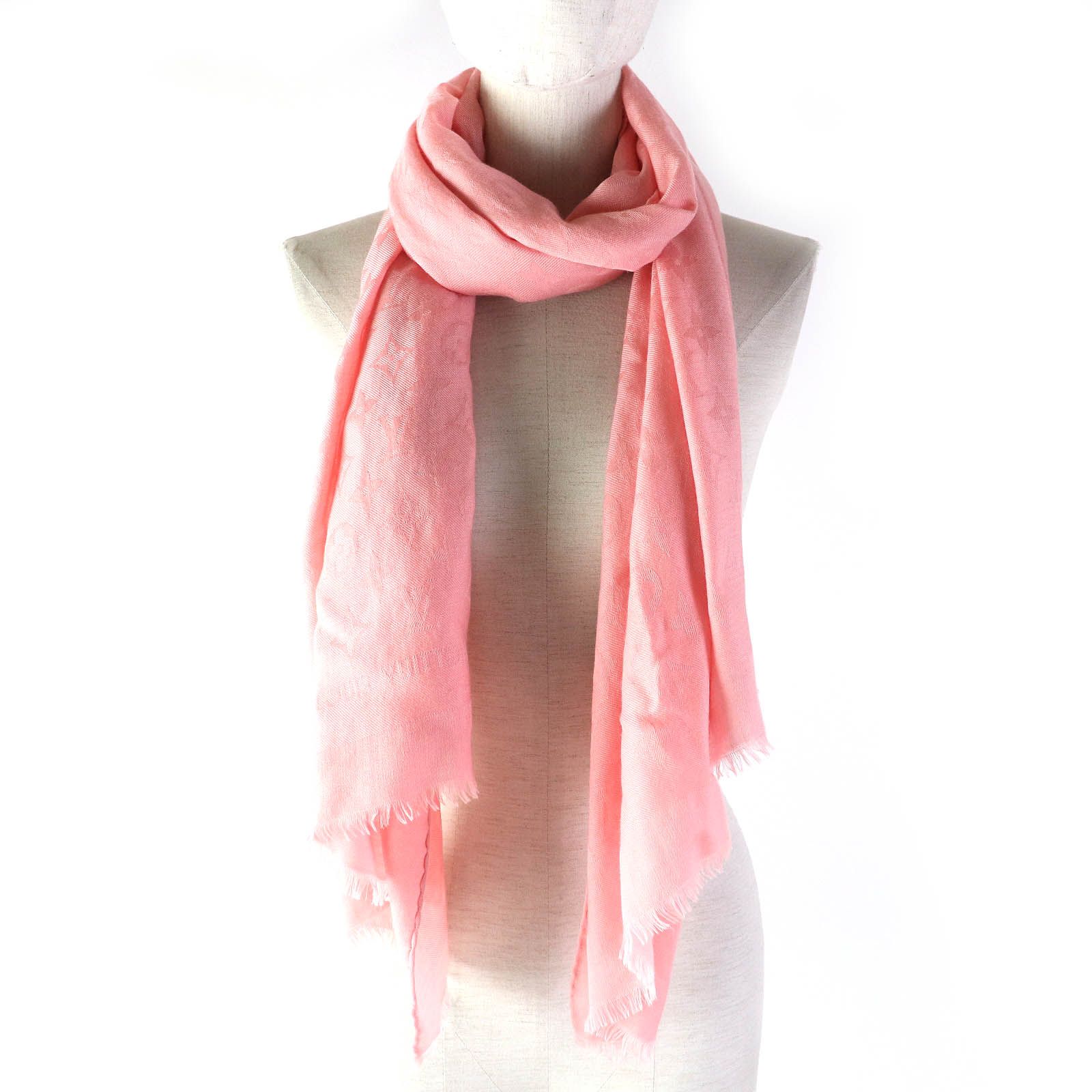 LOUIS VUITTON ルイヴィトン カシミア シルク　ストール　ピンク LOUIS VUITTON ルイヴィトン カシミア シルク ストール ピンク 【公式